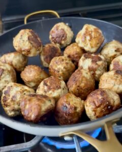 greek chicken meatballs pan seared