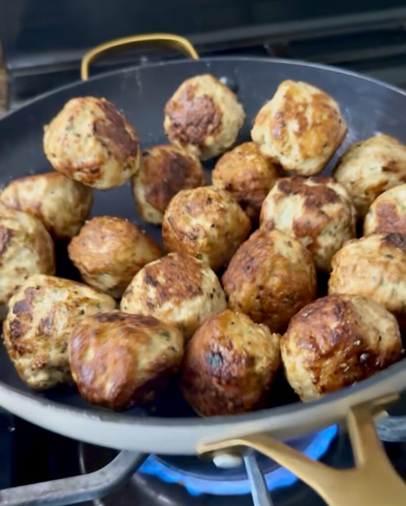 greek chicken meatballs pan seared